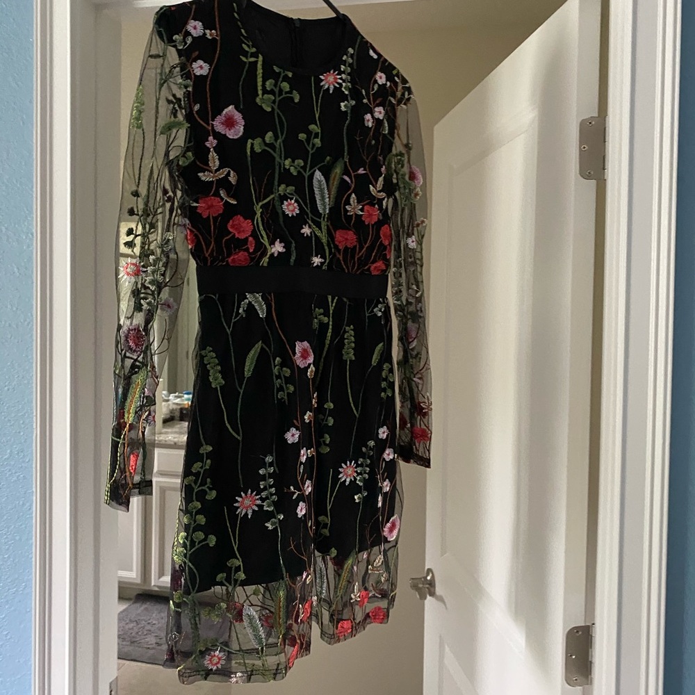 Lulus embroidered long sleeve dress.